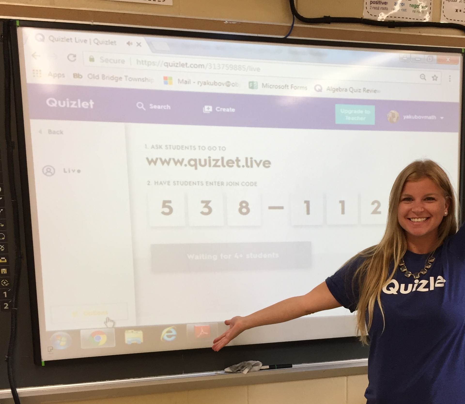 Quizlet Live game screen displayed in a world language classroom.